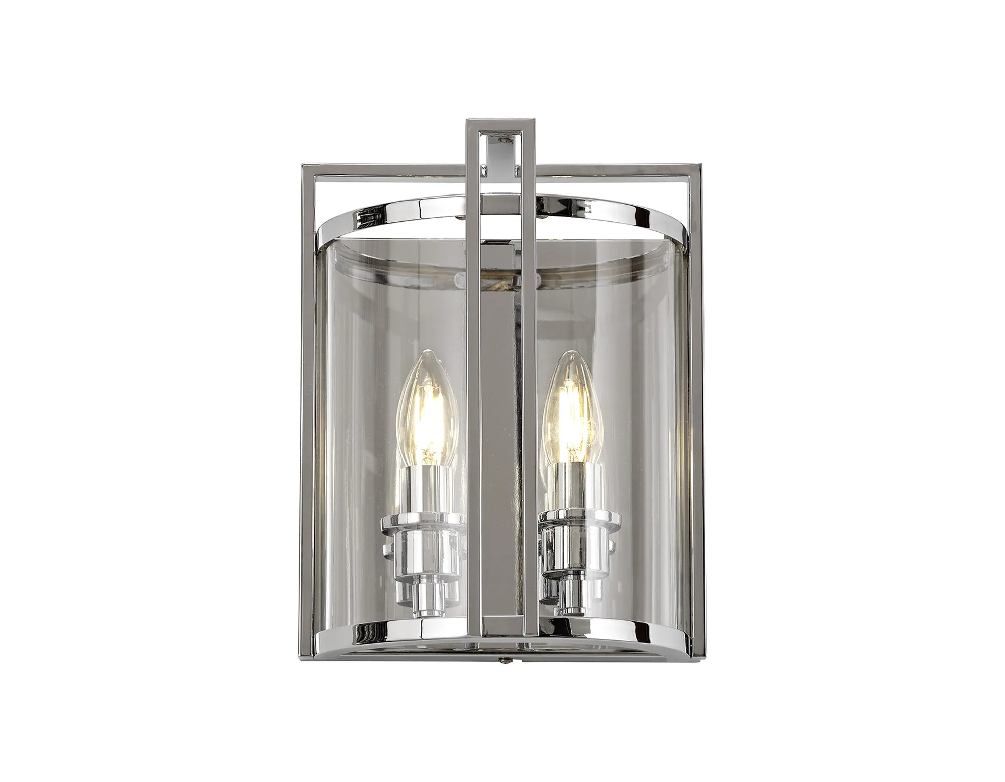 Eaton Polished Chrome Wall Lights Diyas Flush Wall Lights